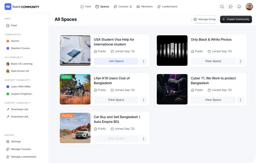 Fluent Community Spaces Fluent Community Service